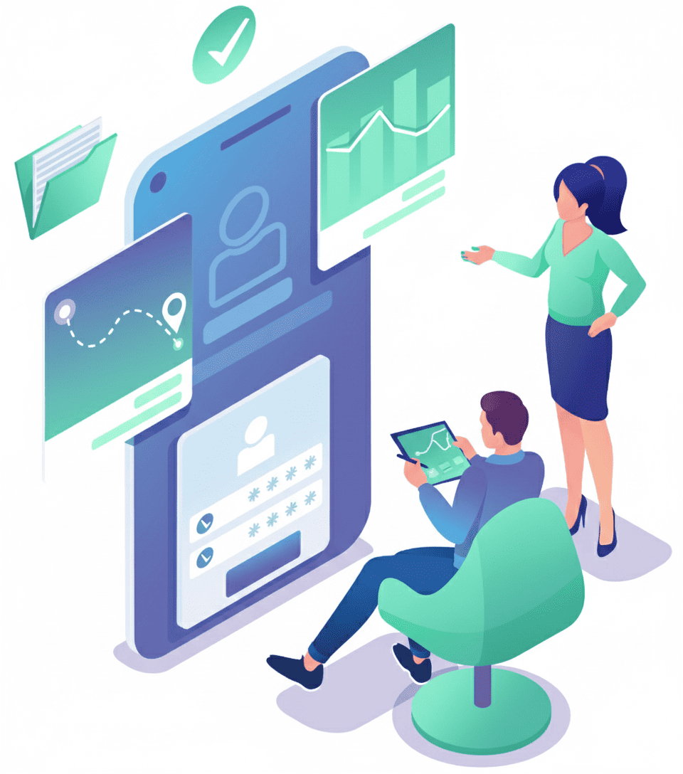 Gráfico mostrando el crecimiento y optimización de negocios con tecnología